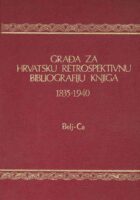 Građa za hrvatsku retrospektivnu bibliografiju knjiga, Belj-Ca