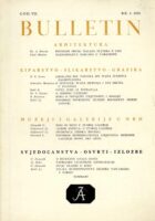Bulletin odjela VII. za likovne umjetnosti JAZU, br. 3/1959