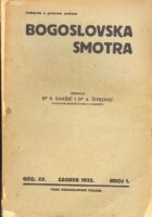 Bogoslovska smotra, br. 1/1932.
