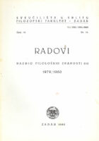 Radovi razdio filoloških zn., 1979-1980., sv19.