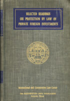 Selected Readings on Protection by Law of Private Foreign Investments