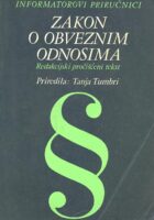 Zakon o obveznim odnosima: redakcijski pročišćeni tekst