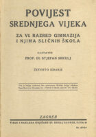 Povijest srednjega vijeka za VI. razred  gimnazija i njima sličnih škola