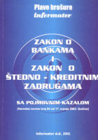 Zakon o bankama i zakon o štedno-kredtinim zadrugama