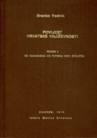 Povijest hrvatske književnosti, knjiga I.