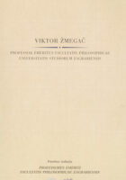 Viktor Žmegač - profesor emeritus Facultatis philosophicae Universitas