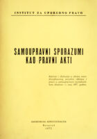 Samoupravni sporazumi kao pravni akti