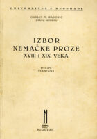 Izbor nemačke proze XVIII i XIX veka I. deo