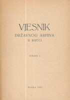 Vjesnik Državnog arhiva u Rijeci, sv. I : Ivan Beuc, Osorska komuna u pravnopovjesnom svjetlu