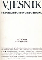 Vjesnik historijskih arhiva u Rijeci i Pazinu, sv. XXVI/1983