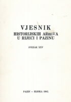 Vjesnik historijskih arhiva u Rijeci i Pazinu, sv. XXV/1982