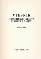 Vjesnik historijskih arhiva u Rijeci i Pazinu, sv. XXII/1978