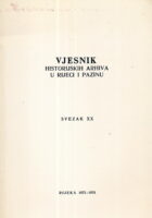 Vjesnik historijskih arhiva u Rijeci i Pazinu, sv. XX/1975-1976