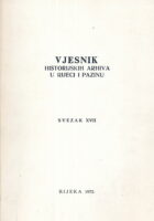Vjesnik historijskih arhiva u Rijeci i Pazinu, sv. XVII/1972