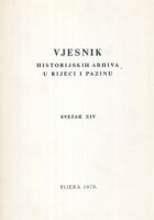 Vjesnik historijskih arhiva u Rijeci i Pazinu, sv. XIV/1970