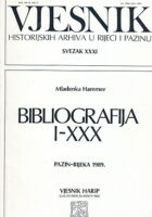 Vjesnik historijskih arhiva u Rijeci i Pazinu, sv. XXXI/1989 - Bibliografija