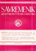 Savremenik, mjesečnik društva hrv. književnika br. 1-11/1937