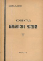 Komentar vanparničnog postupka