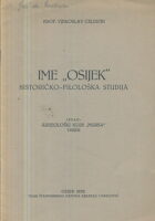 Ime Osijek - historičko-filološka studija