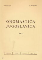 Onomastica Jugoslavica Vol. 9