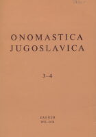 Onomastica Jugoslavica Vol. 3-4