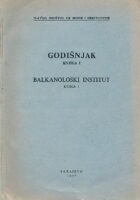Godišnjak knjiga I. Balkanološki institut knjiga 1