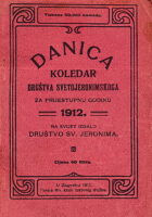 Danica - koledar Društva Svetojeronimskoga za prostu godinu 1912.