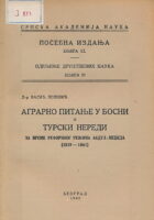 Agrarno pitanje u Bosni i turski neredi za vreme reformnog režima Abdul-Međida (1839-186)