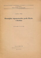 Historijska toponomastika grada Rijeke i distrikta