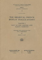 The Medieval French Roman D Alexandre. Volume I