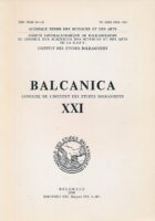 Balcanica XXI