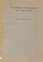 The influence of Simonides of Ceos upon Horace